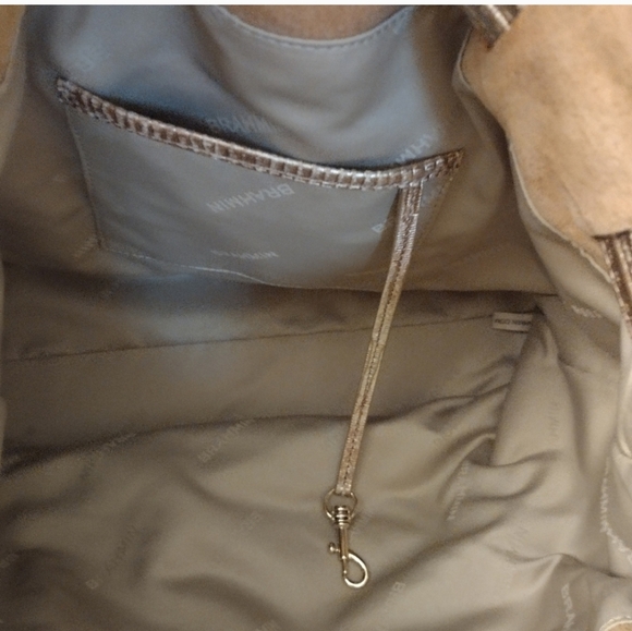 Brahmin Retired Harlow Tan Rosario Drawstring Bag - Picture 11 of 15